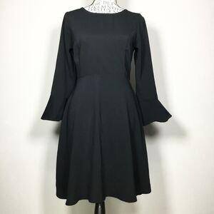 Black bell sleeve witchy dress vertical raunching on back witchy witchycore boho